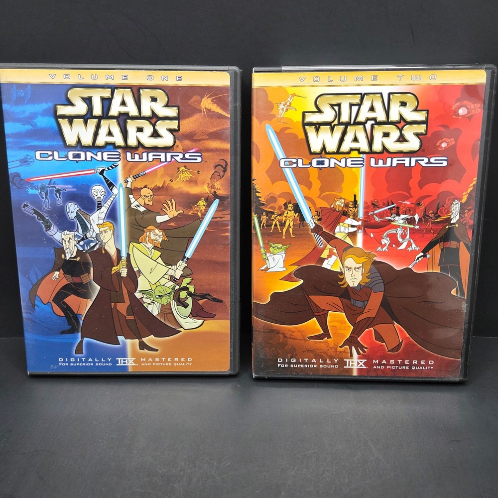 Star Wars Clone Wars Volume 1 & 2 DVD Set Animated Series Genndy Tartakovsky THX